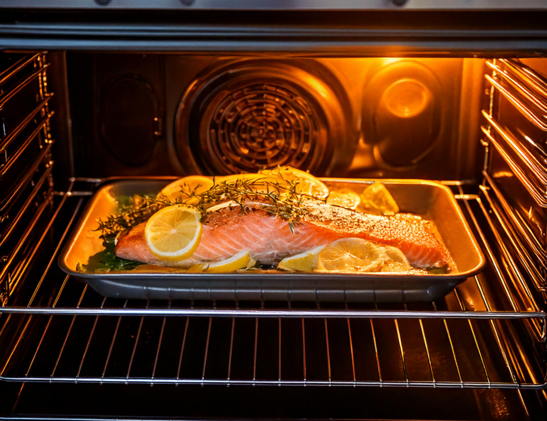 Lemon and Herb Baked Salmon in oven