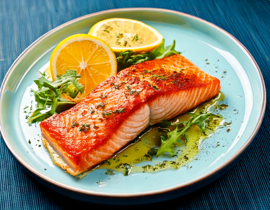 Lemon and Herb Baked Salmon on plate2