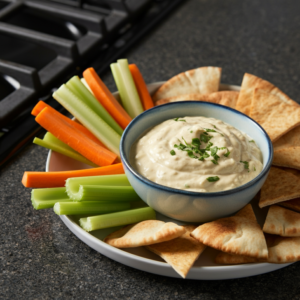 Artichoke Dipping Sauce with veggies