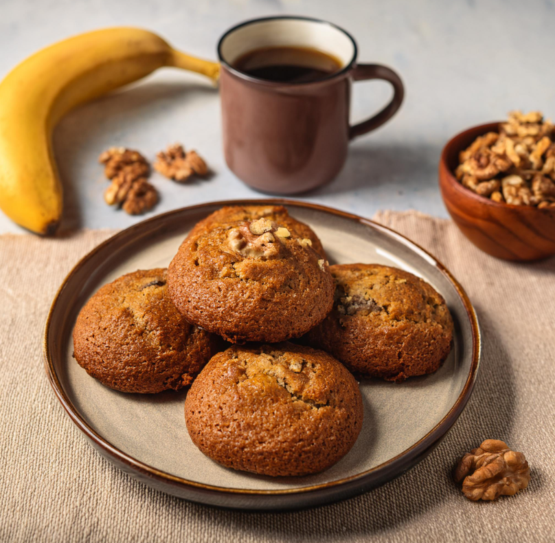 Banana Bread Cookies with coffee