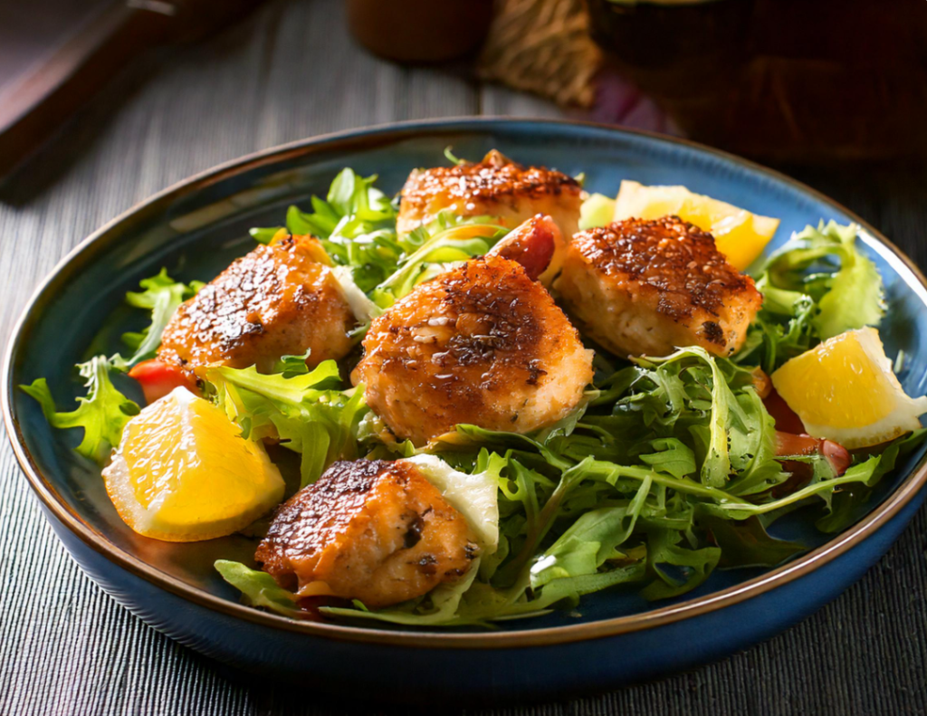 Blackened Baked Salmon Bites on plate1