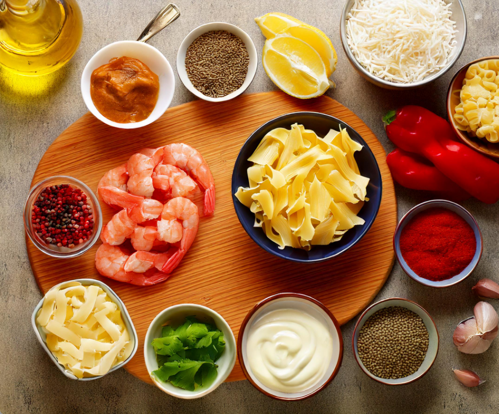 Cajun Shrimp Pasta ingredients