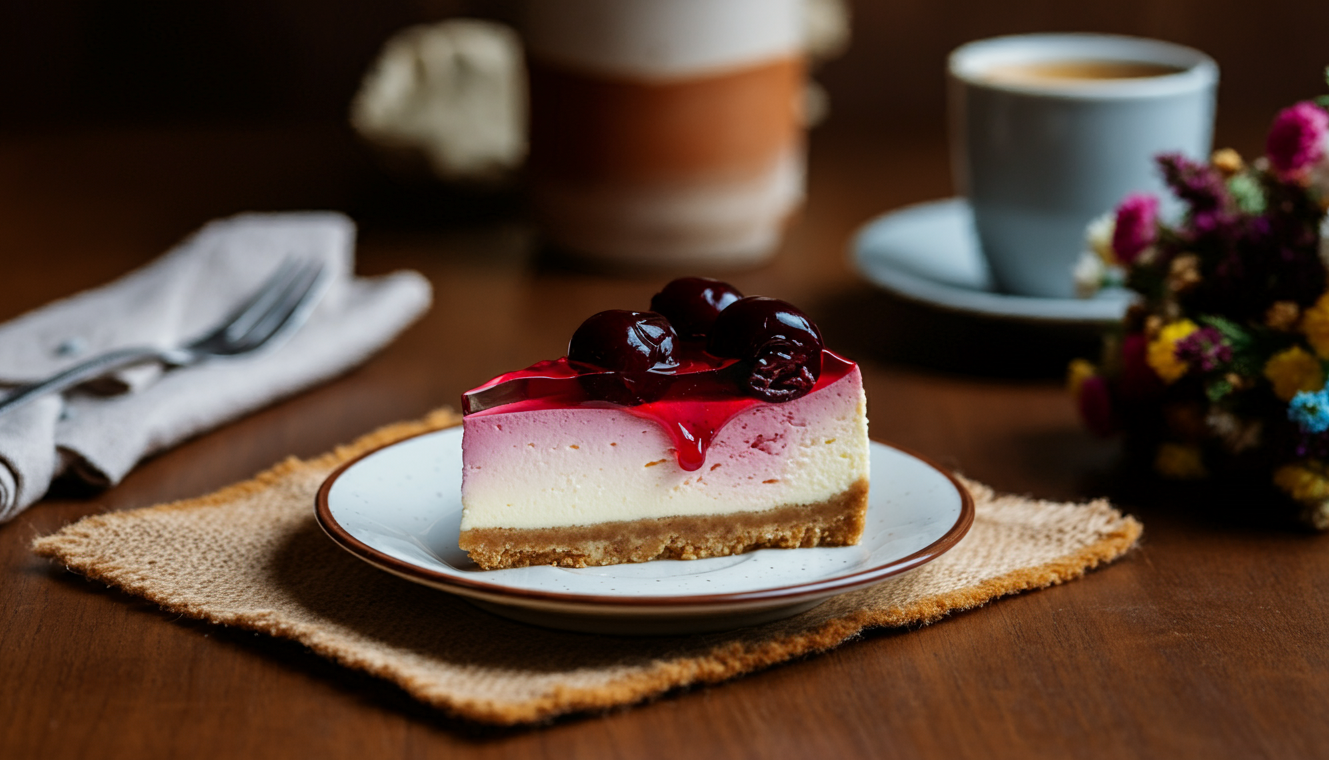 Cherry Cheesecake Recipe slice