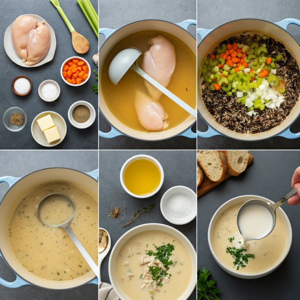 Creamy Chicken and Wild Rice Soup ingredients