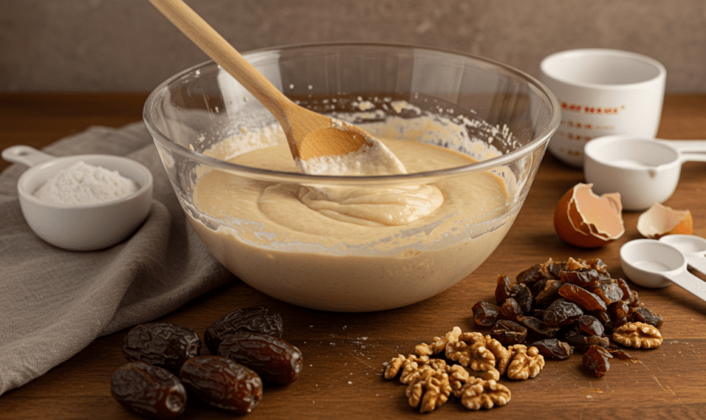 Date Nut Bread Recipe mixing