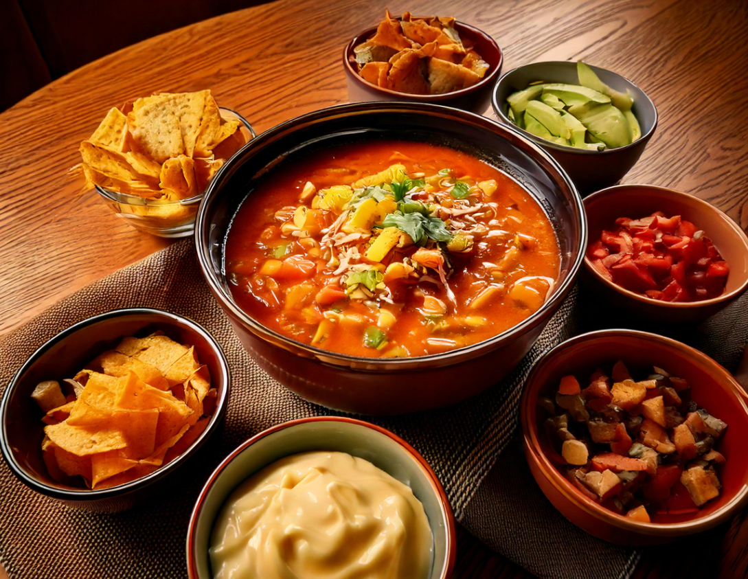 Family-Style Tortilla Soup Serving