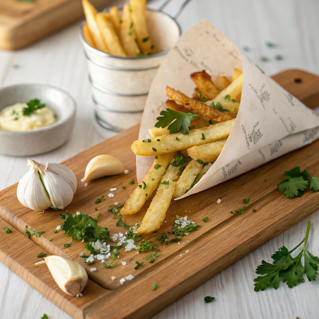 Garlic Fries in cone