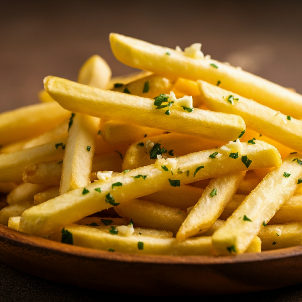 Garlic Fries on plate