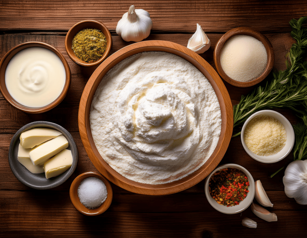 Greek Yogurt Garlic Bread ingredients