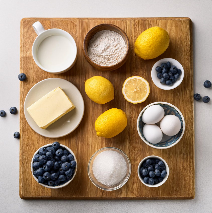 Lemon Blueberry Pound Cake ingredients