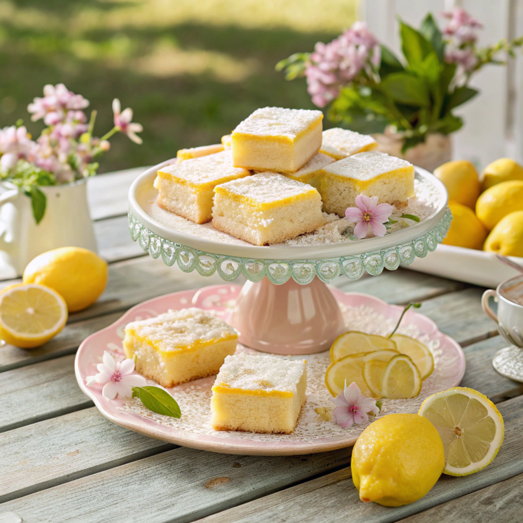 Lemon Brownies on plate