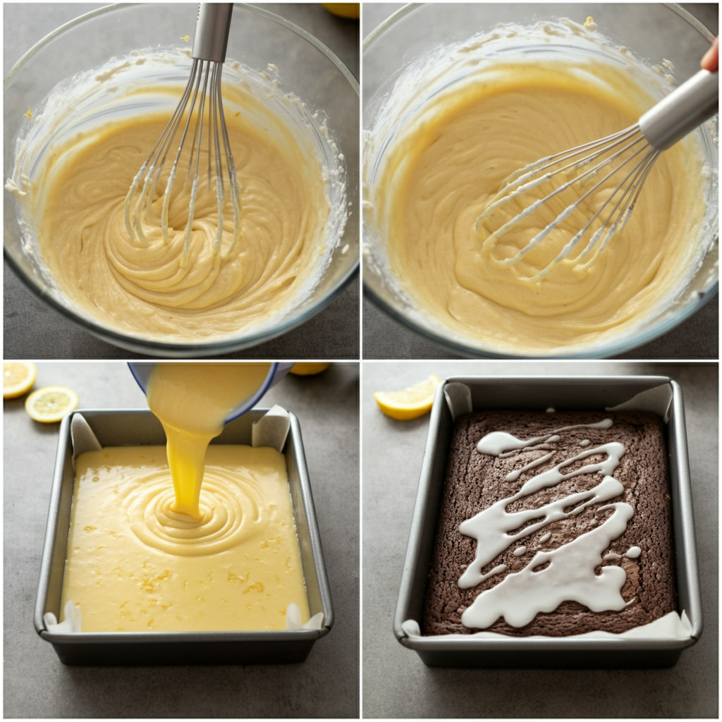 Lemon Brownies steps