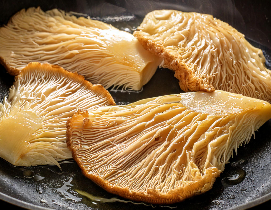 Lion’s Mane Mushrooms on pan