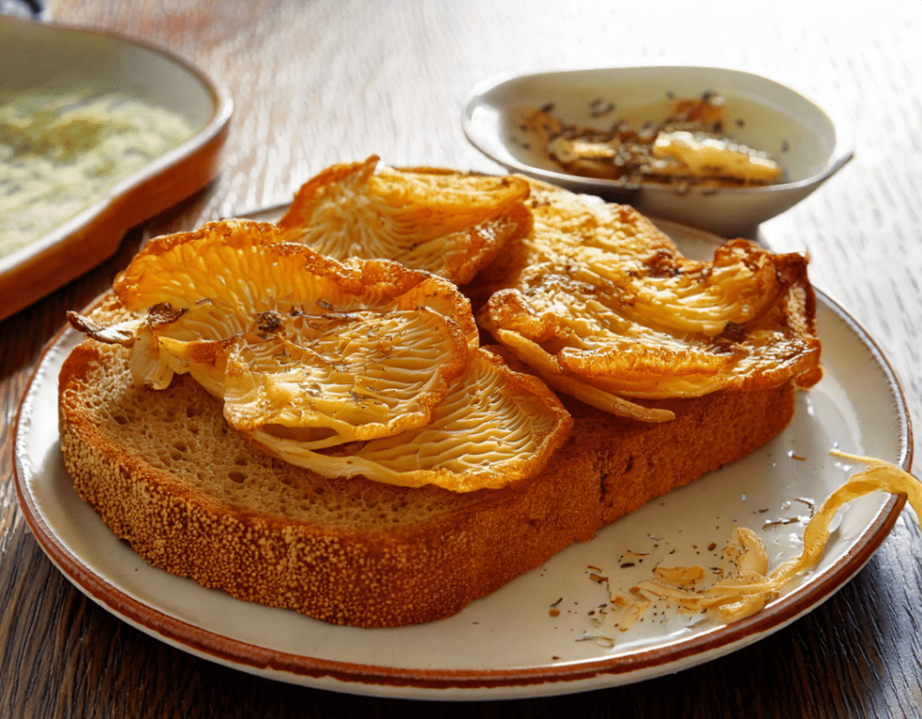 Lion’s Mane Mushrooms serverd on toast