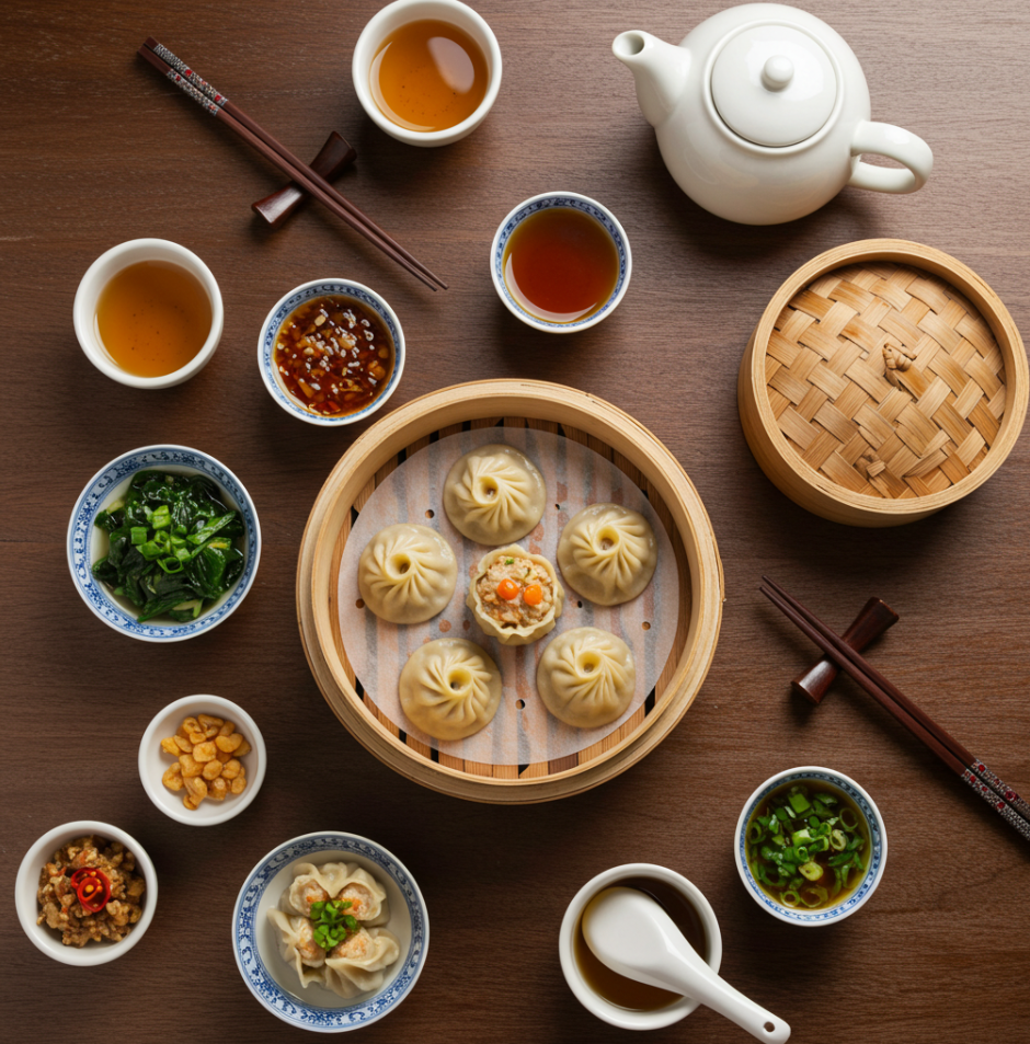 Mila Soup Dumplings presented on table