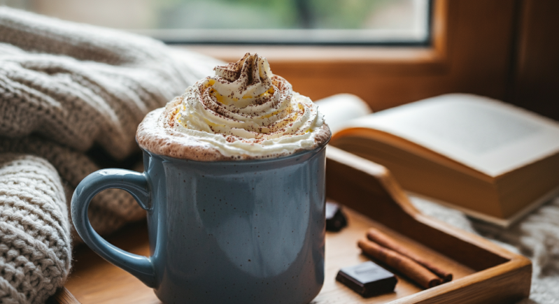 Milky Cocoa with book