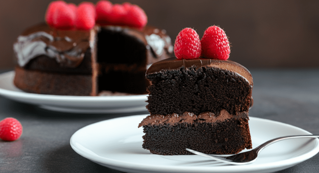 Mud cake on plate