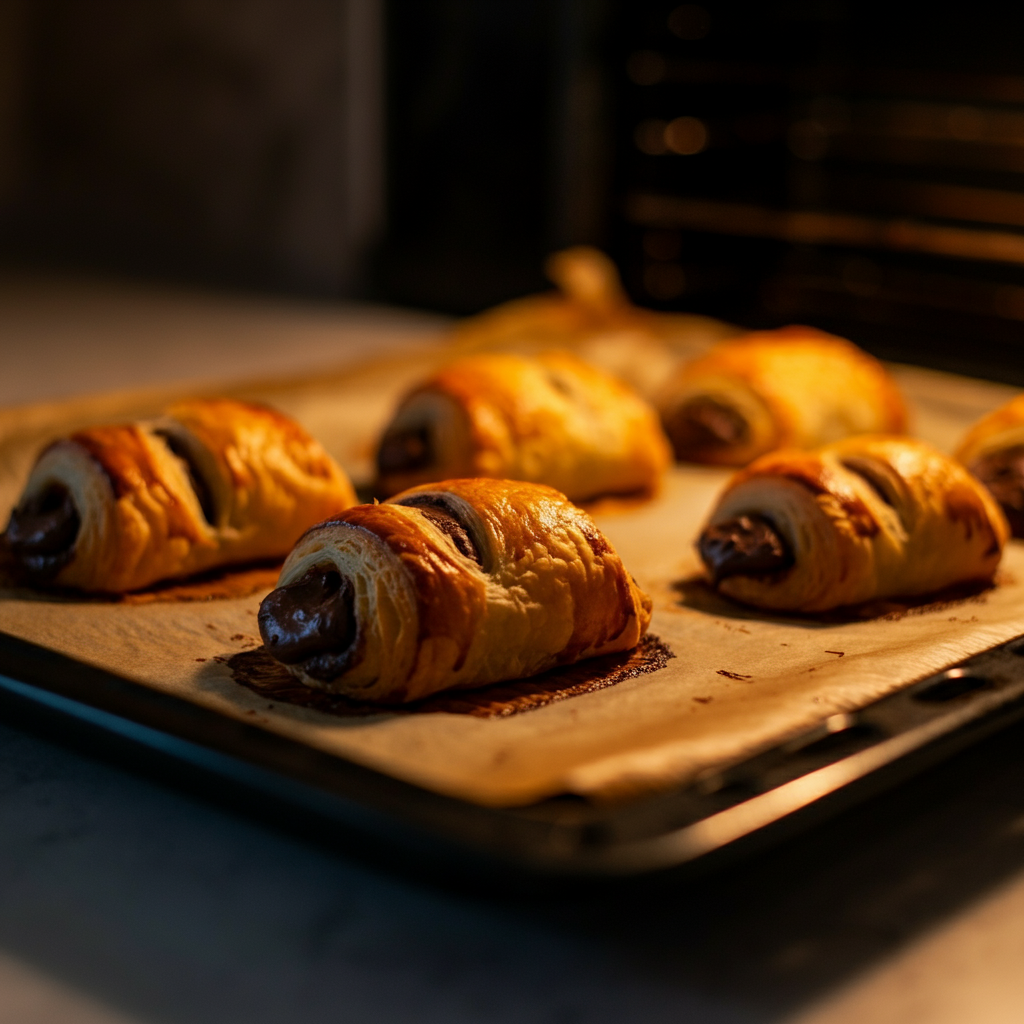 Nutella Puff inside the oven