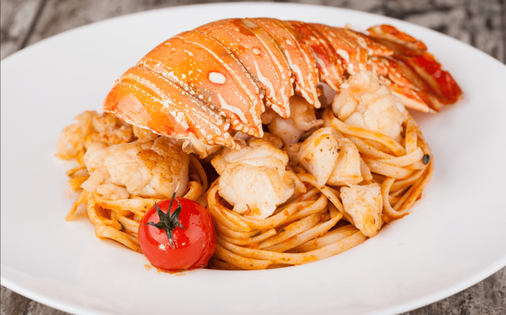 Pasta and Lobster on a plate 2