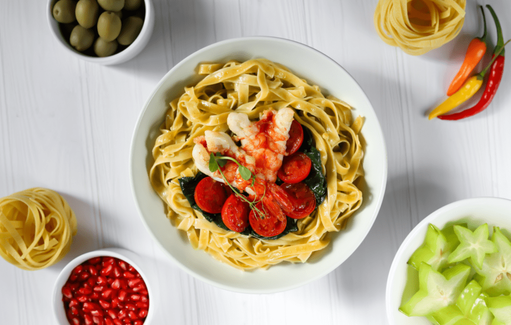 Pasta and Lobster on a plate3