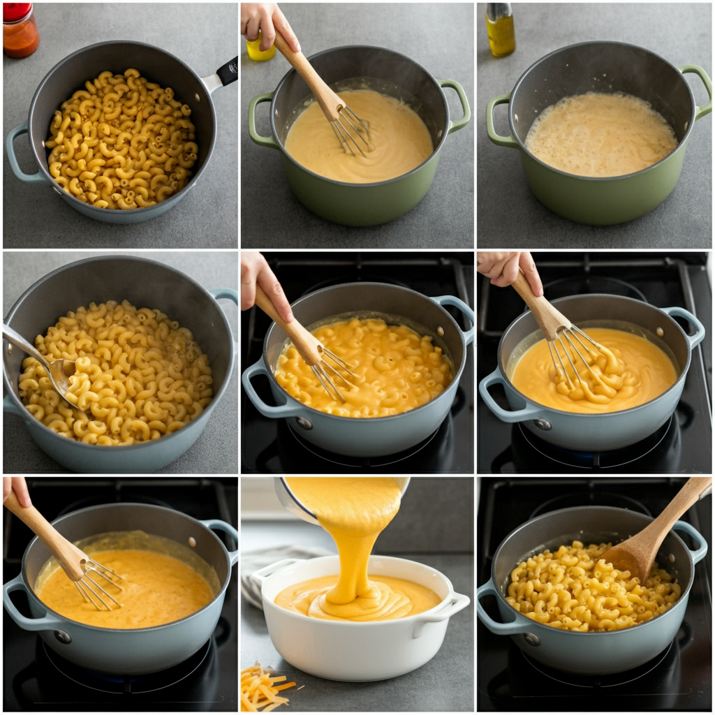 Paula Deen Mac and Cheese bowl step by step