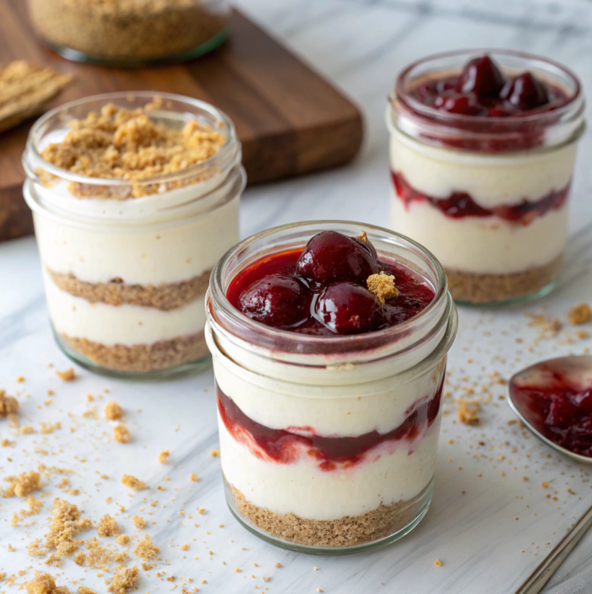 Philadelphia Cherry Cheesecake cups