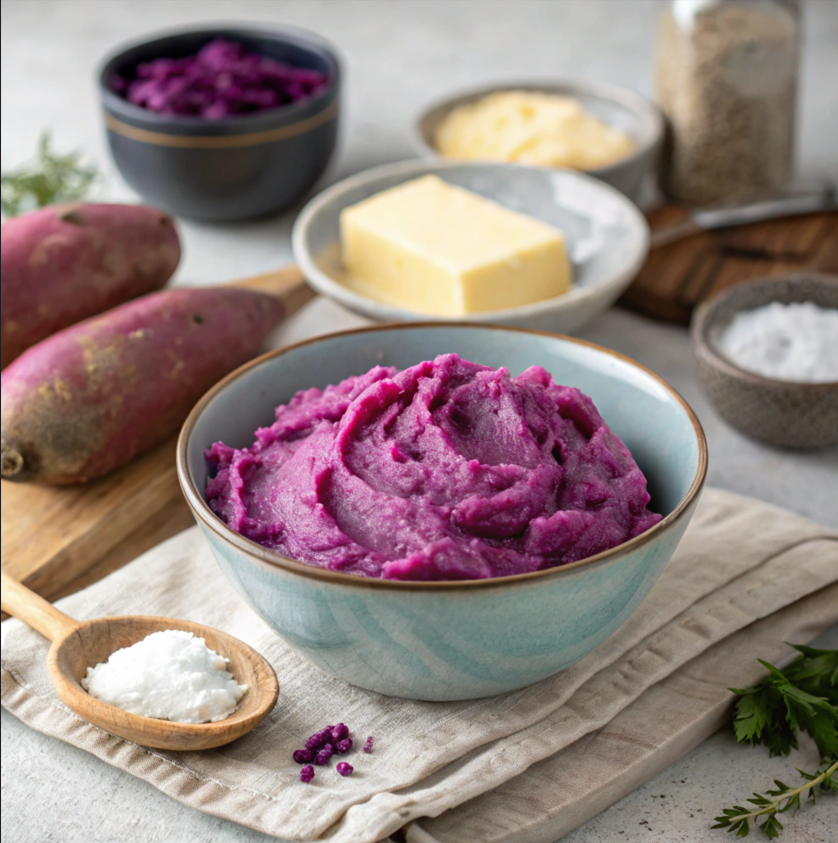 Purple Sweet Potatoes mashed