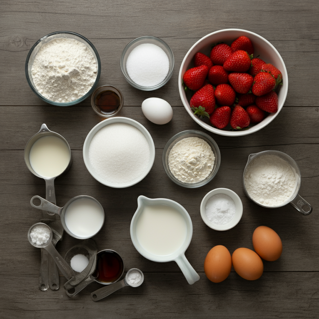 Strawberry Bundt Cake ingredients