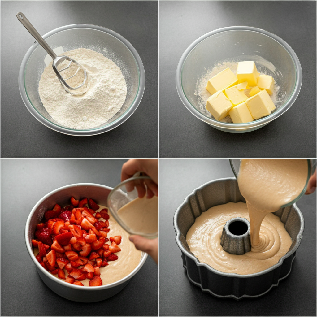 Strawberry Bundt Cake steps