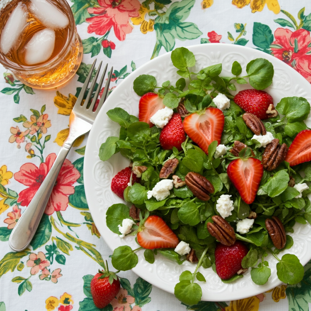 Watercress Salad with strawberries