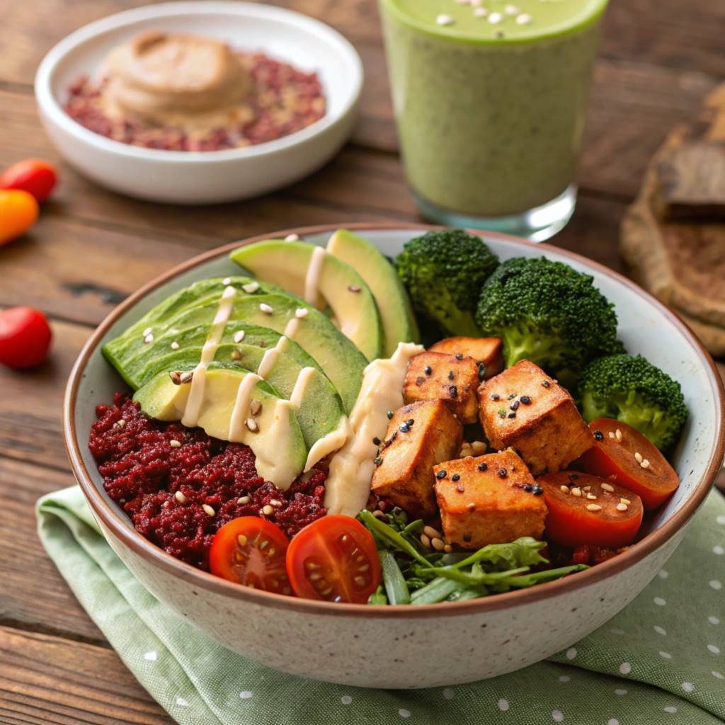 a-colorful-buddha-bowl-with-a-base-of-red-rice--to