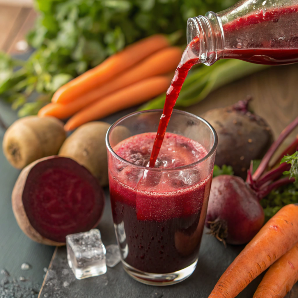 close-up-of-beetroot-and-carrot-juice-being-poured