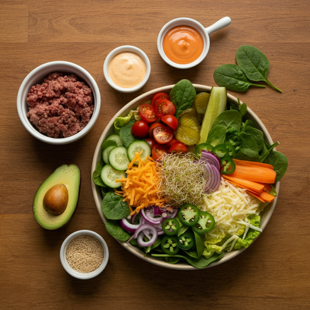 ingredients Burger Bowl