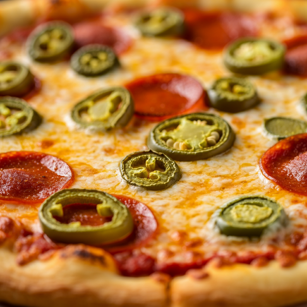 jalapeno pizza close up