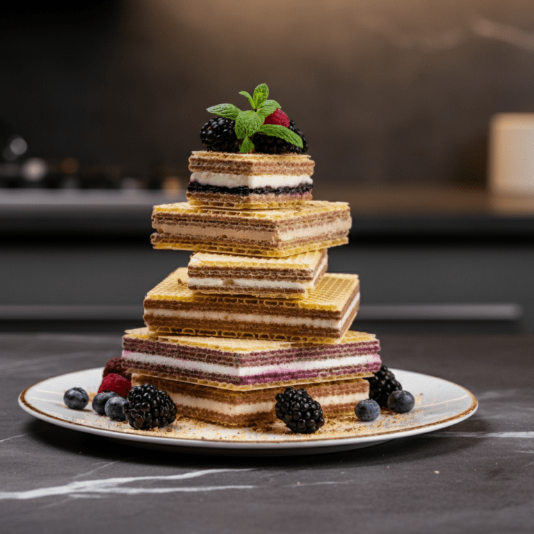 wafer cookies stacked on plate