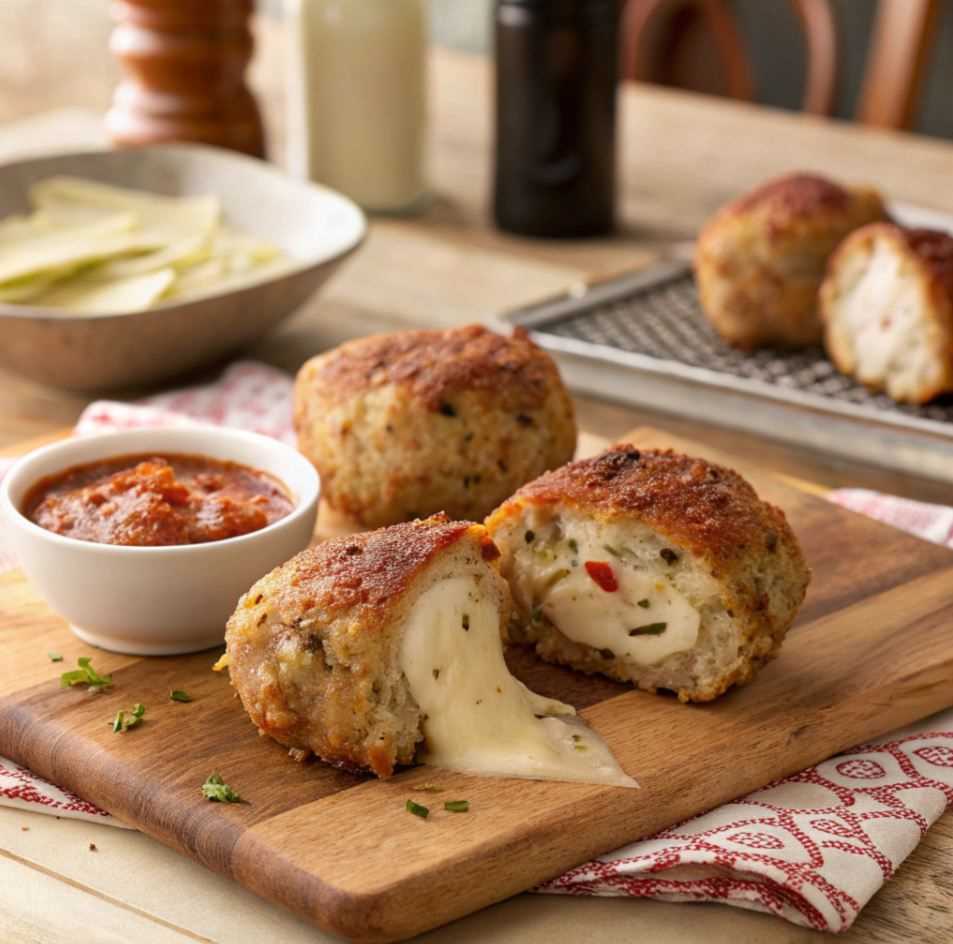 cheesy Garlic Parmesan Chicken Meatloaves