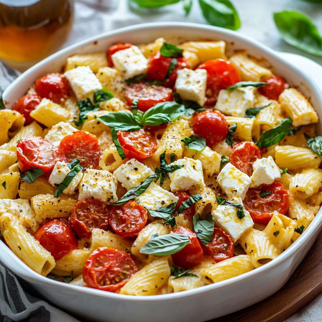 Baked Feta Pasta in a bowl