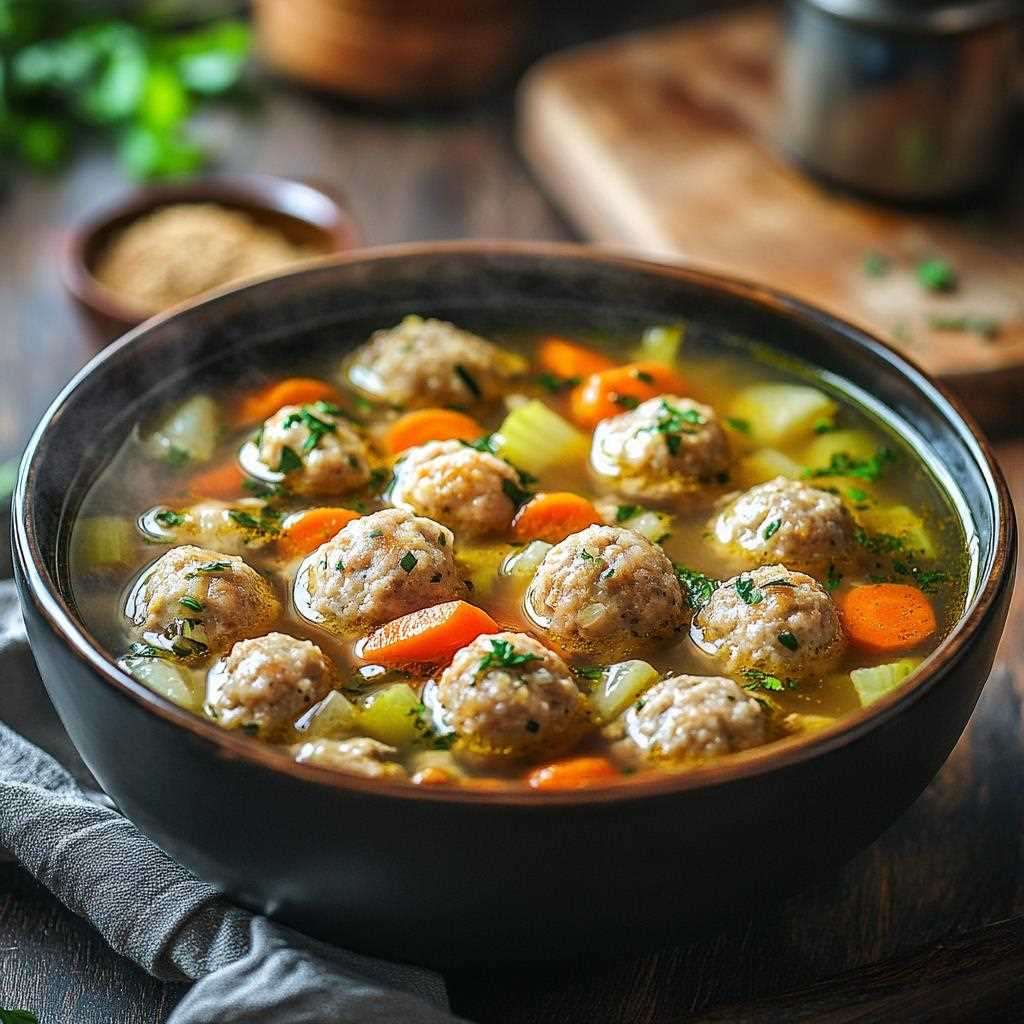 Chicken Meatball Soup bowl