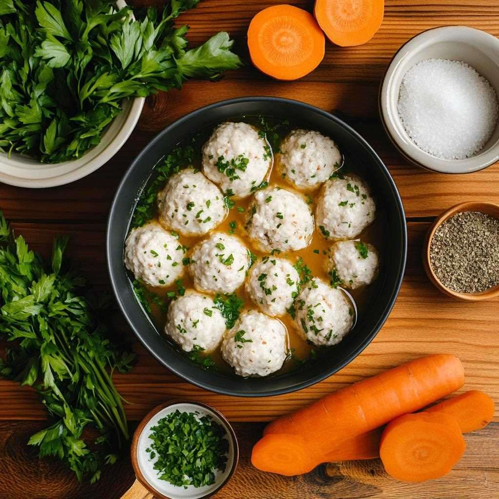 Essential ingredients  of Chicken Meatball Soup 