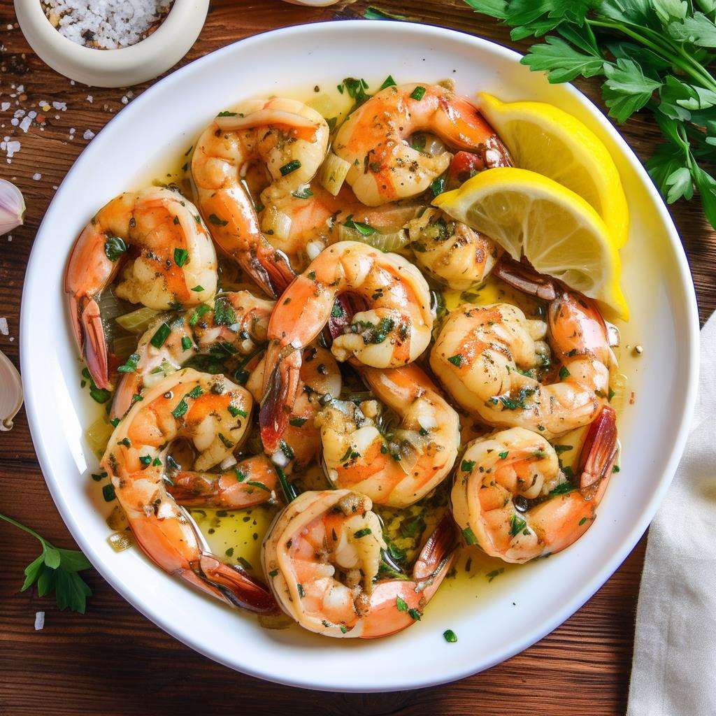 Garlic Butter Shrimp on a plate