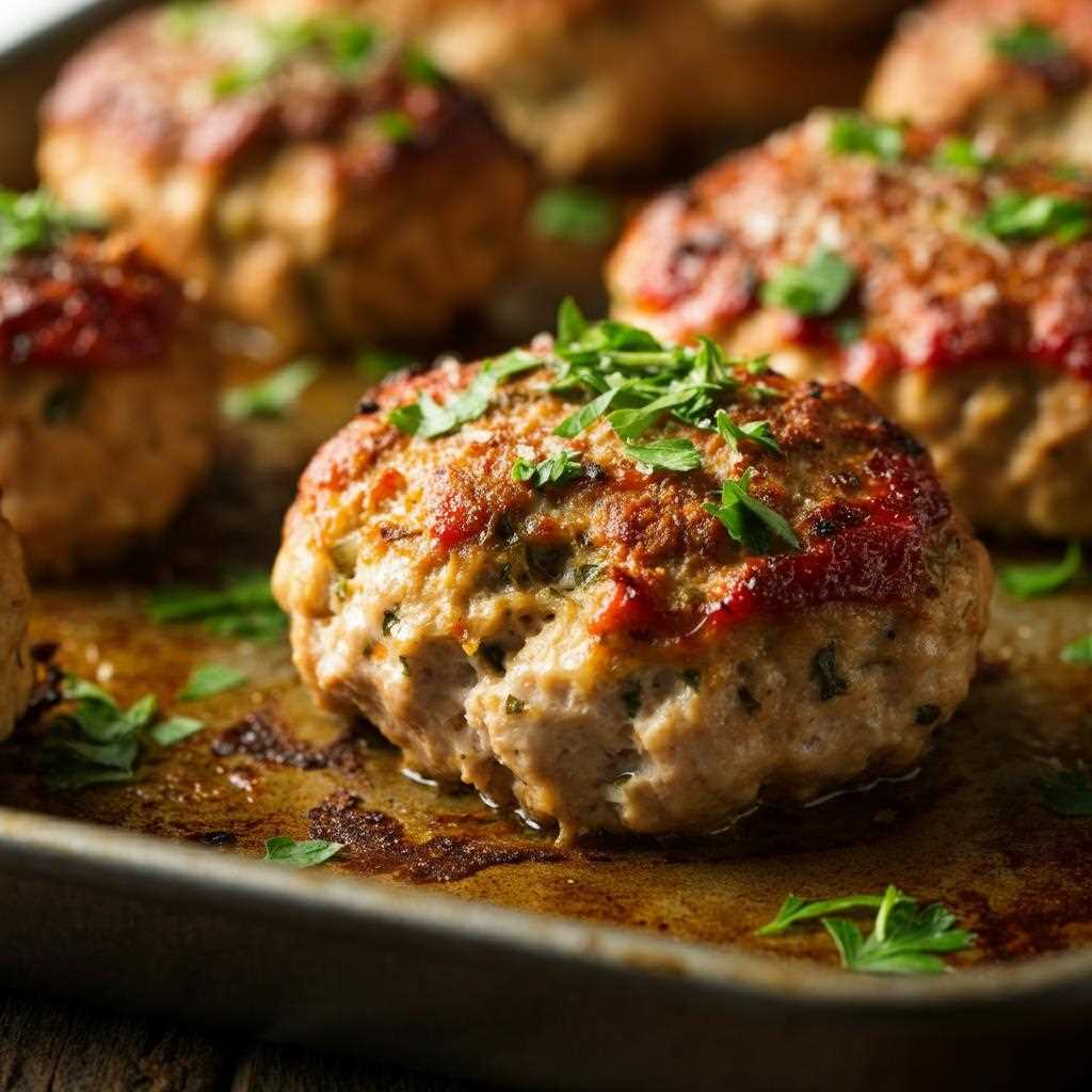 Garlic Parmesan Chicken Meatloaves ball