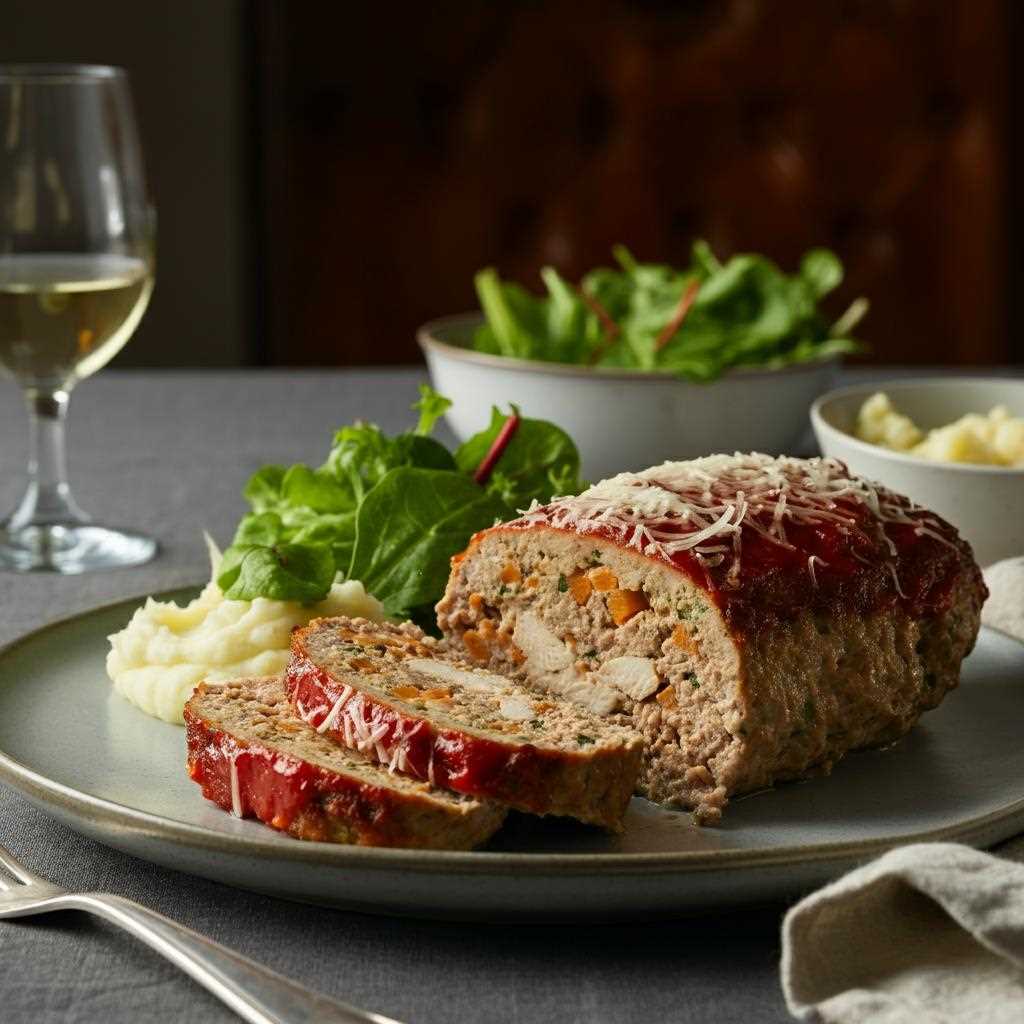 Garlic Parmesan Chicken Meatloaves presentation