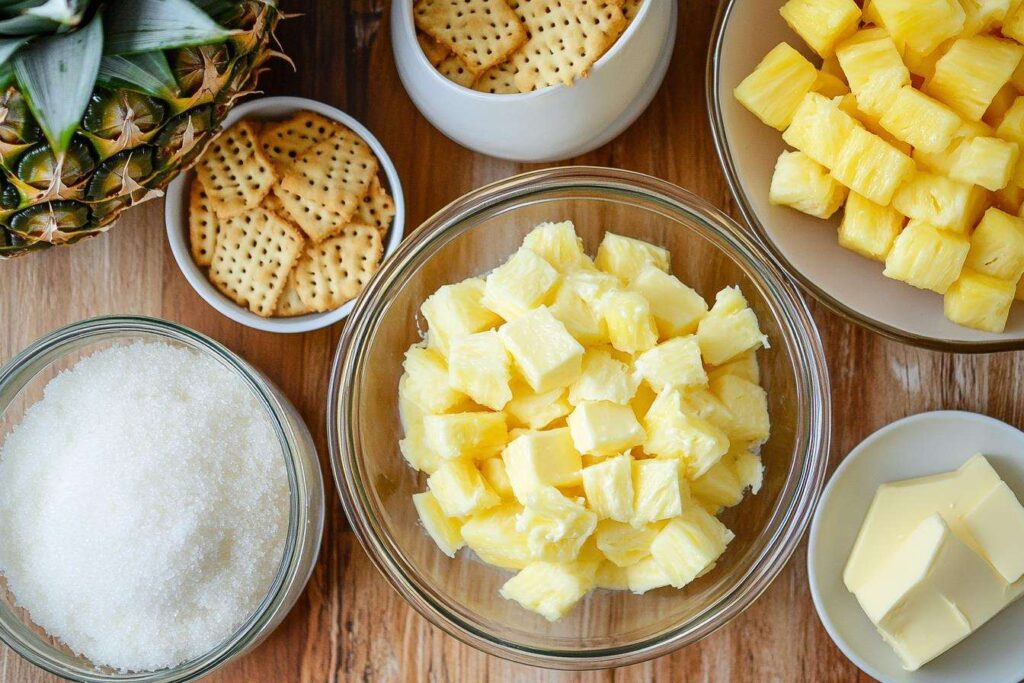 Pineapple Casserole ingredients