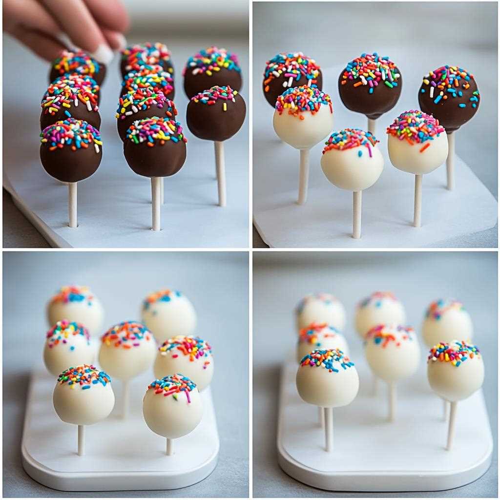 Step-by-step process of forming cake balls