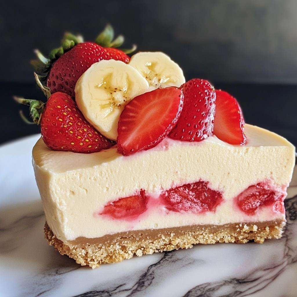 Msalbaraka Banana Strawberry Cheesecake Slice