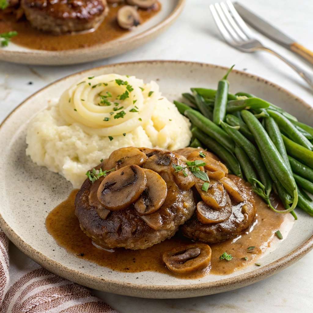 A plate of Hamburger steak